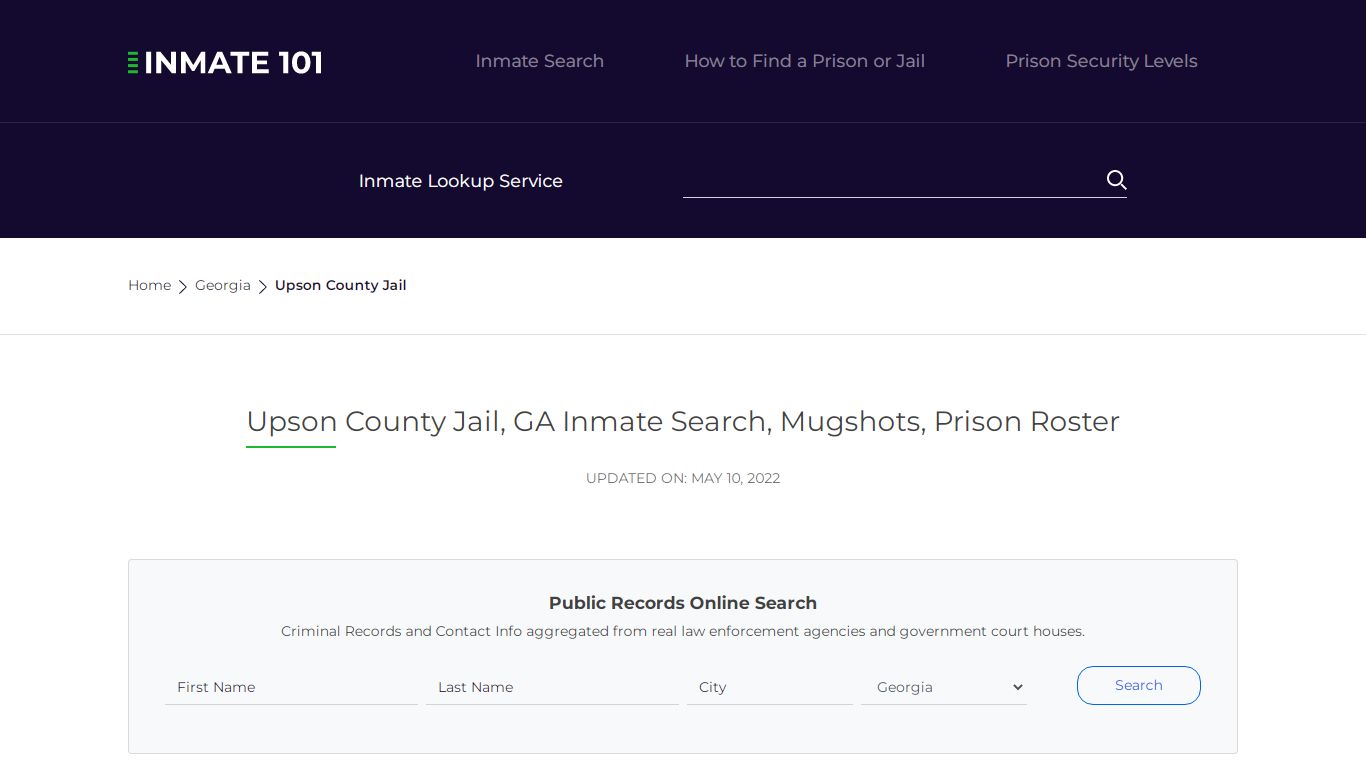 Upson County Jail, GA Inmate Search, Mugshots, Prison ...